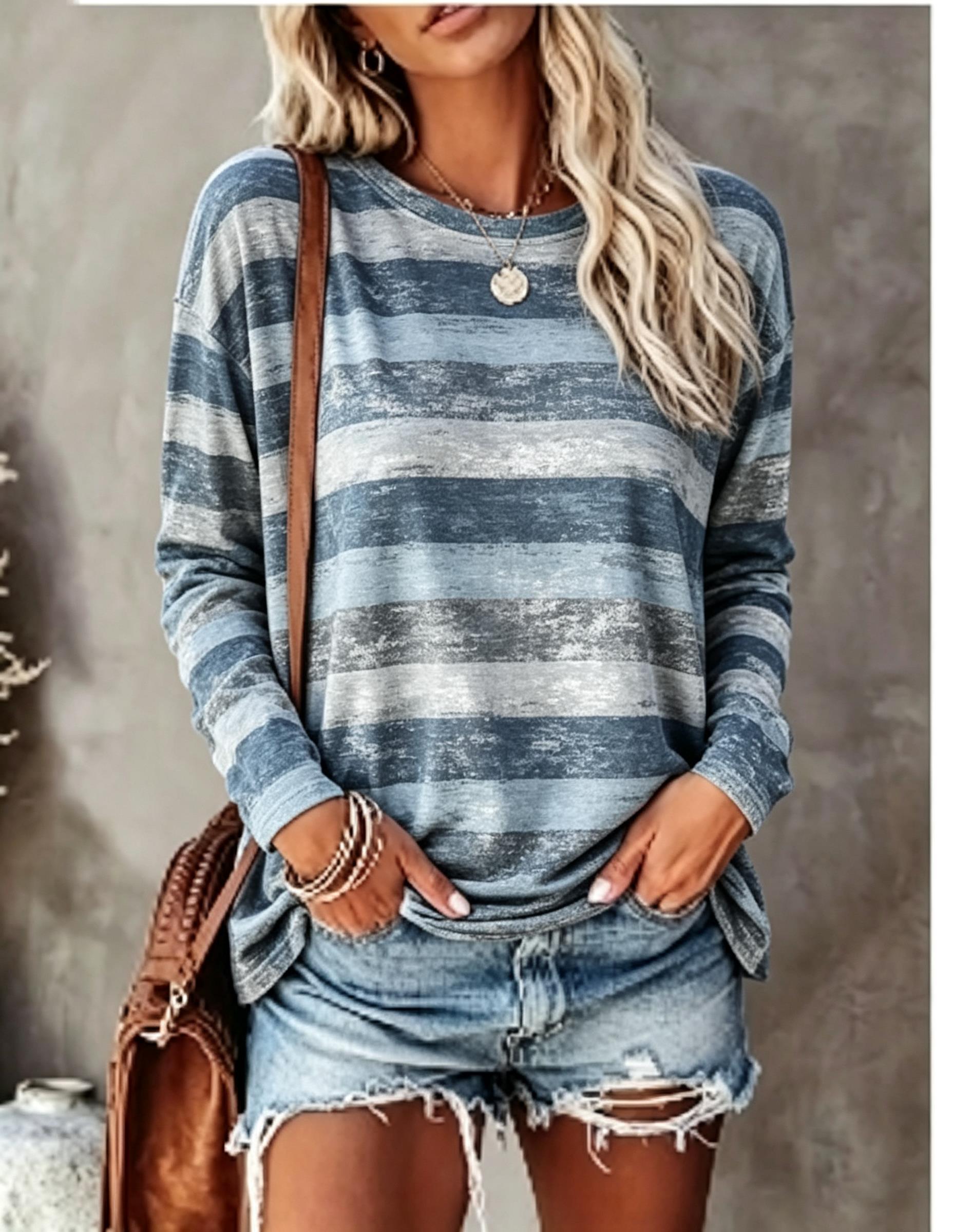 Women Long Sleeve T‑Shirt Vint - Wallpaper ulasan dan harga