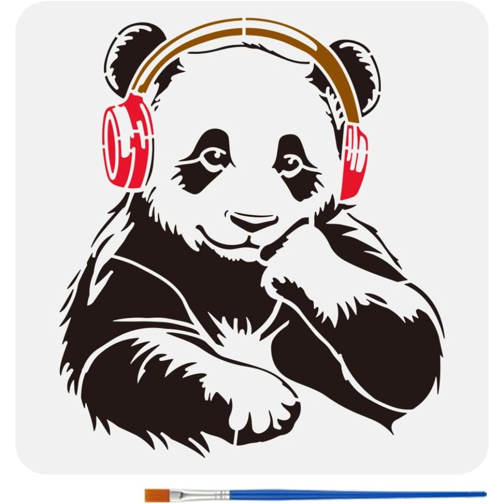 Panda Stencil with a Paint Bru - Paint Brush ulasan dan harga