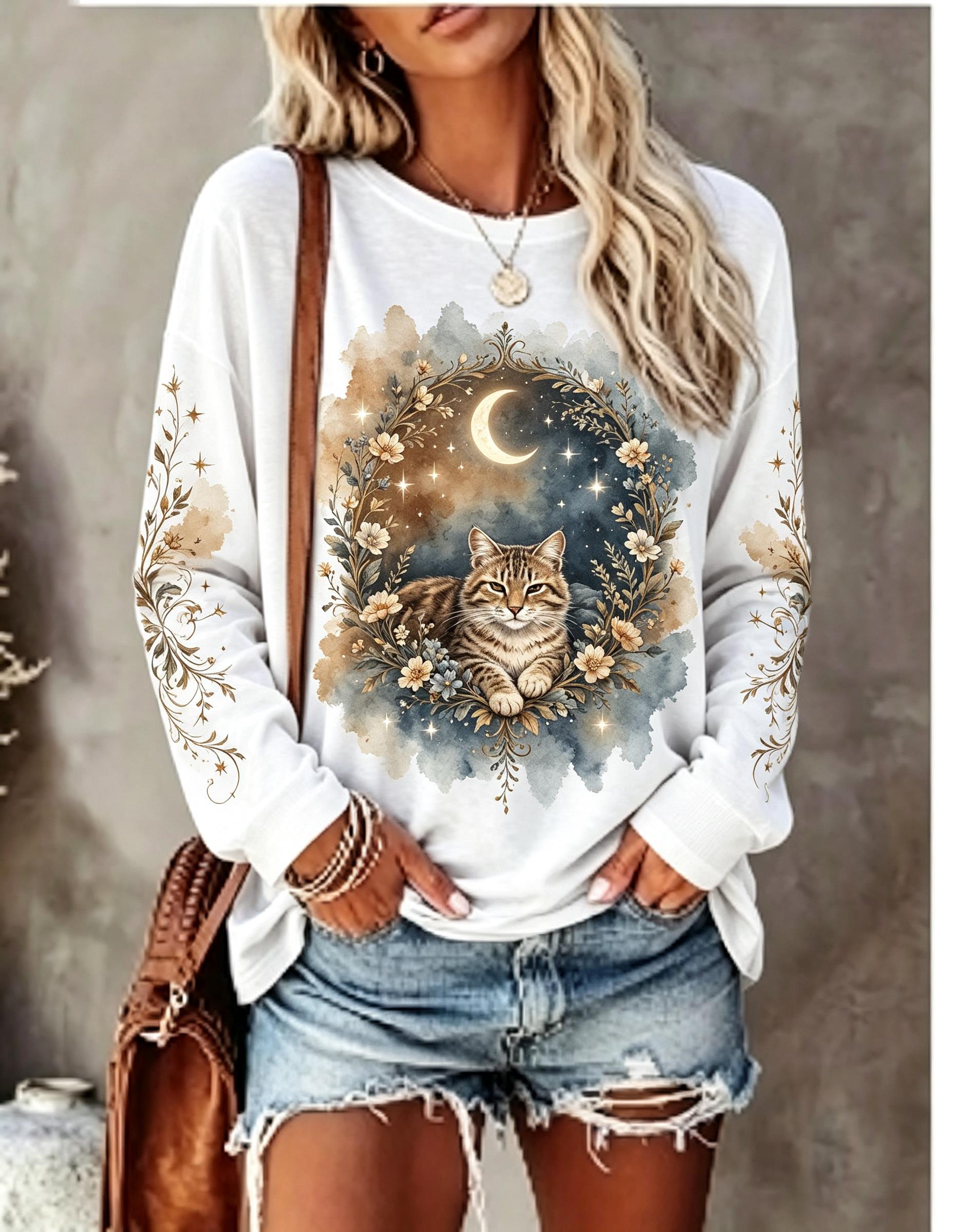 Women Long Sleeve T Shirt Howl - Wallpaper ulasan dan harga